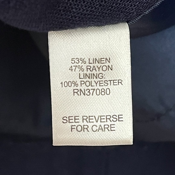 Cato Women's Blazer Jacket Single Button Linen Blend Navy Blue Career - Picture 6 of 8